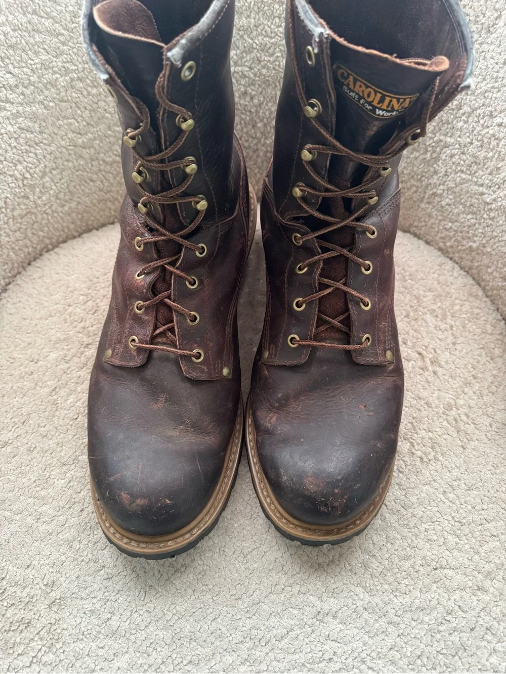 Carolina 821 Logger Work Boots Men’s 15D Brown Soft Toe EH Leather